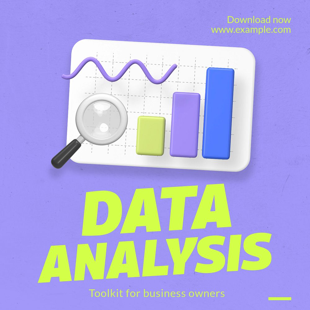 Data analysis Instagram post template, editable text