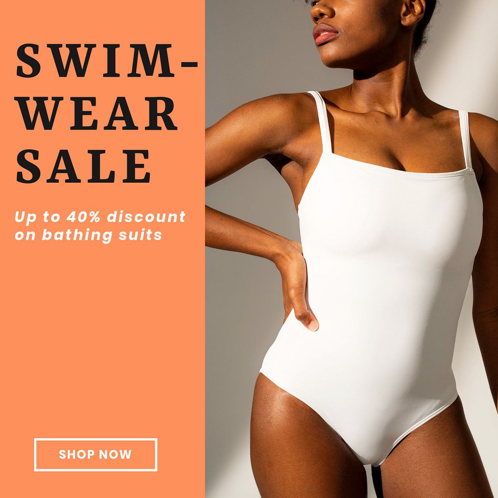 Swimwear sale Instagram post template, editable text