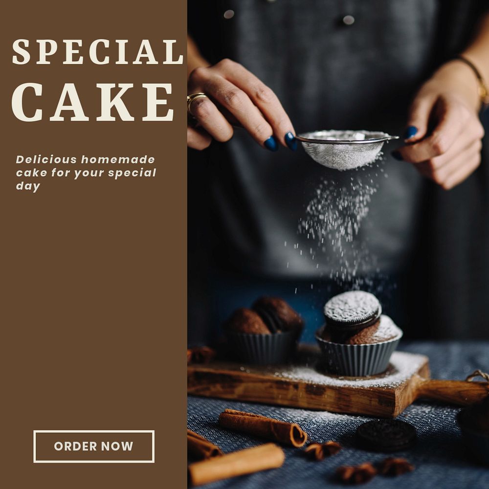 Special cake Instagram post template, editable text