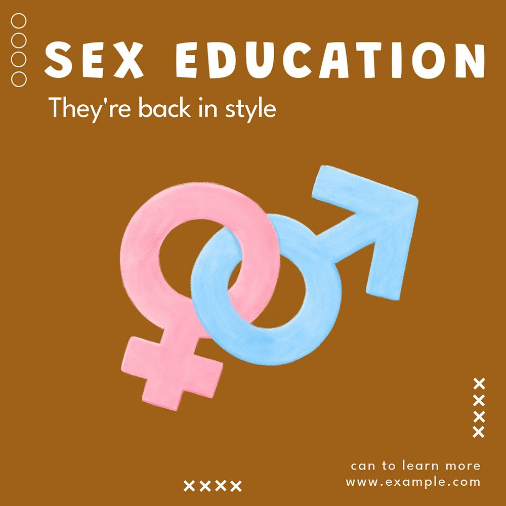 Sex education Instagram post template, editable text