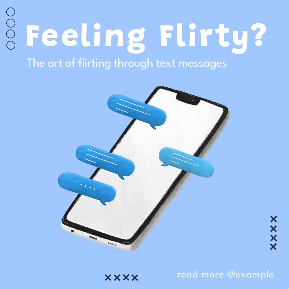 Phone flirting Instagram post template, editable text