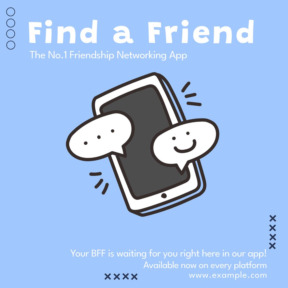 Find a friend Instagram post template, editable text