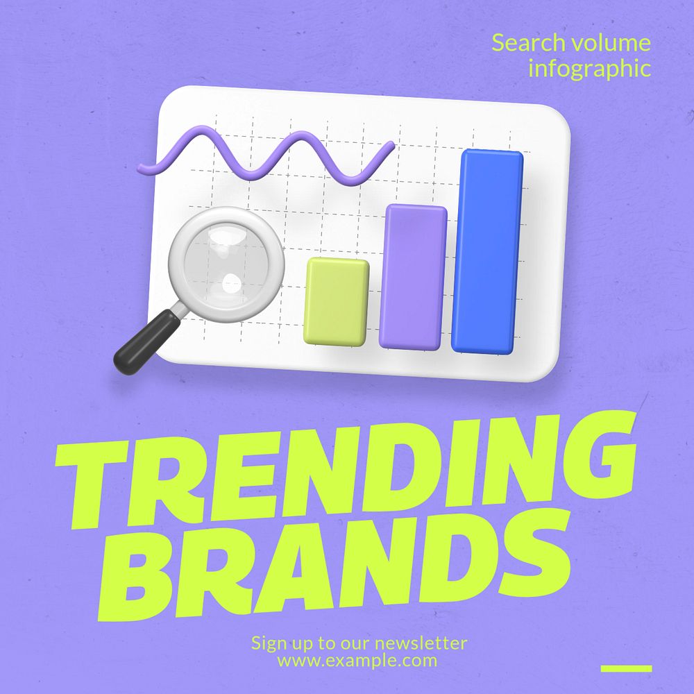 Trending brands newsletter Instagram post template, editable text