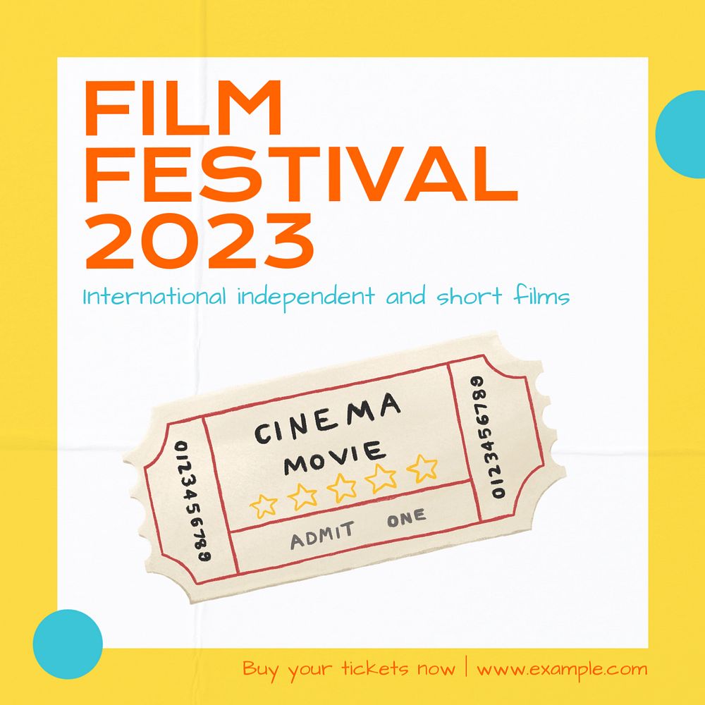 Film festival Instagram post template, editable text
