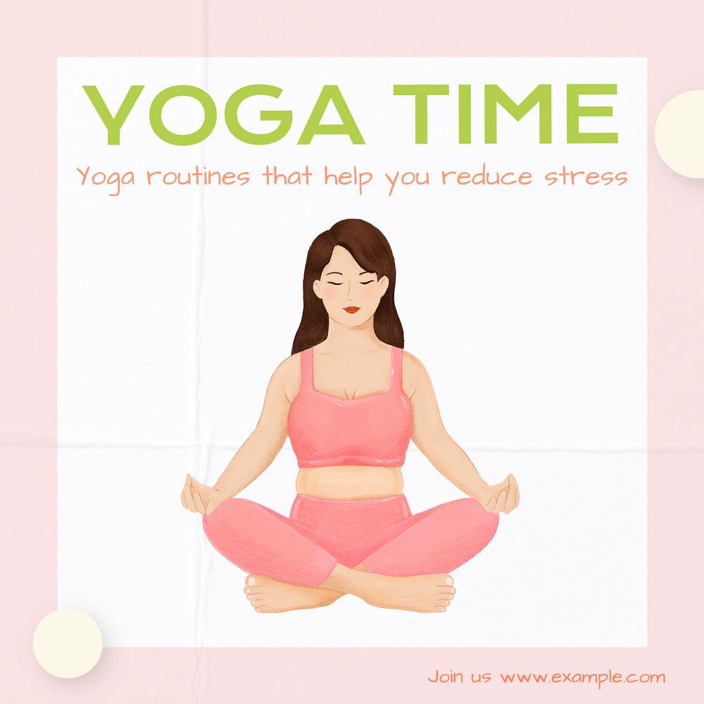 Yoga Instagram post template, editable text