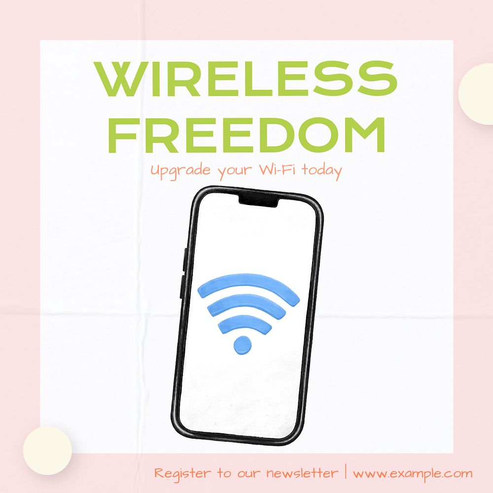 Wifi technology wireless Instagram post template, editable text