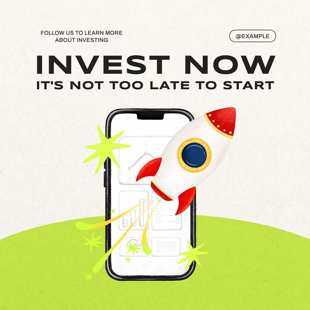 Money investment Instagram post template, editable text