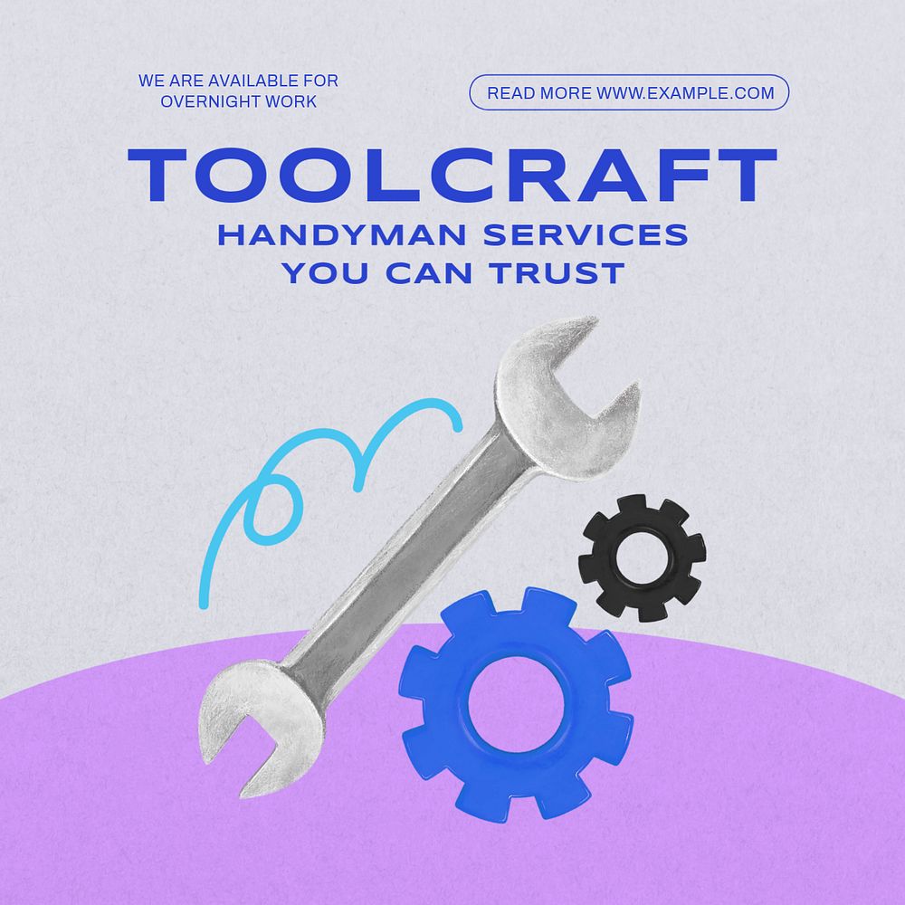 Toolcraft handyman service Instagram post template, editable text