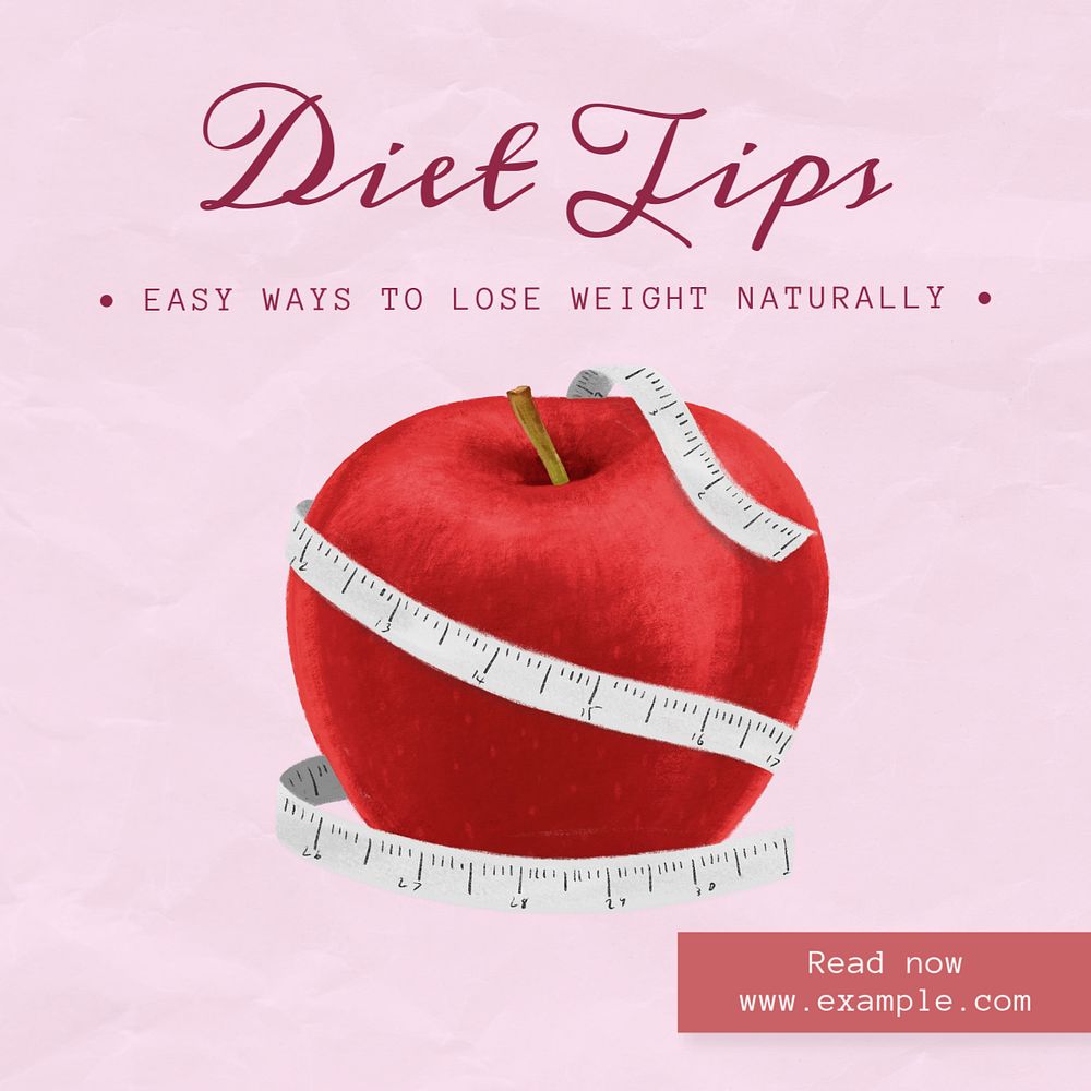 Diet tips Instagram post template, editable text