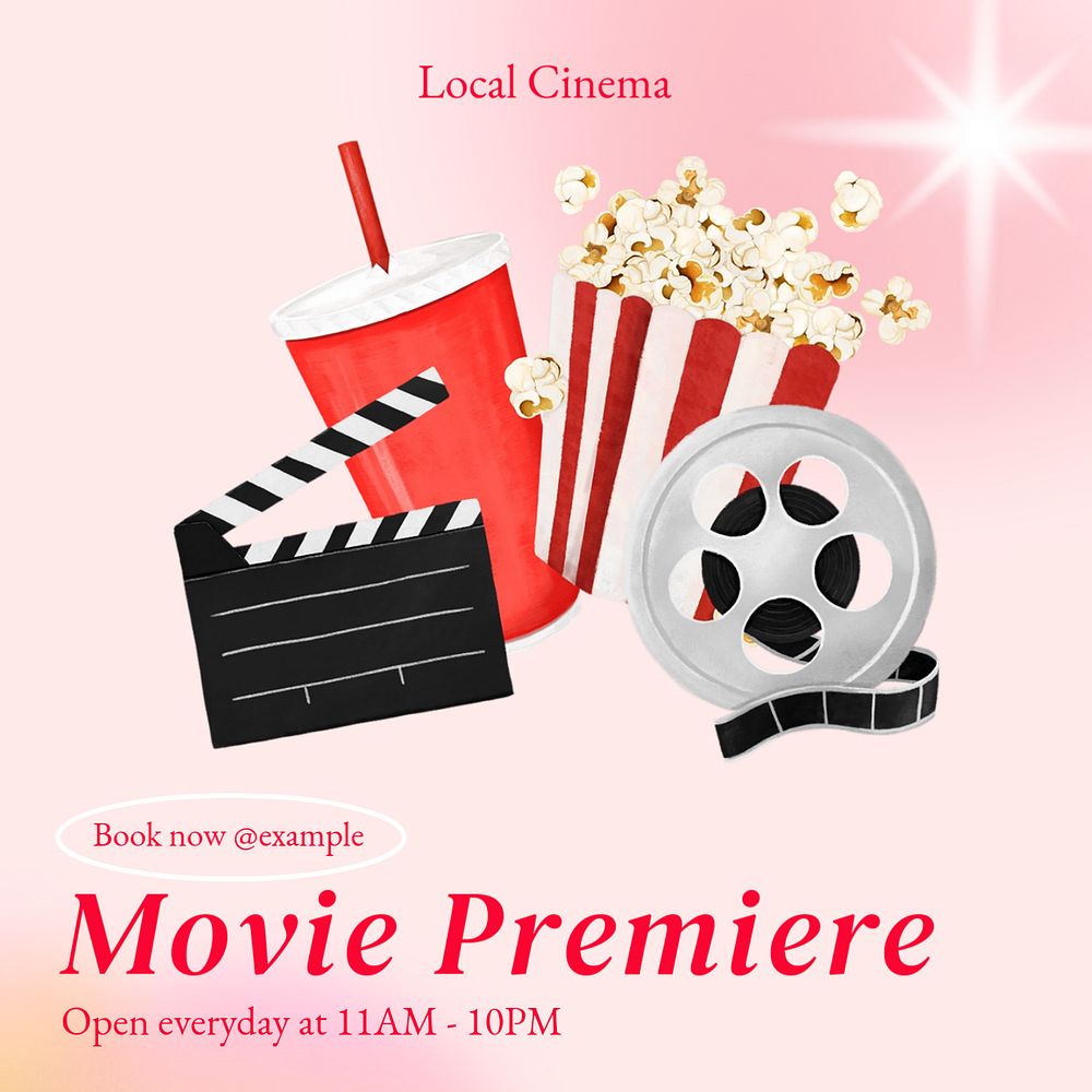 Movie premiere Instagram post template, editable text