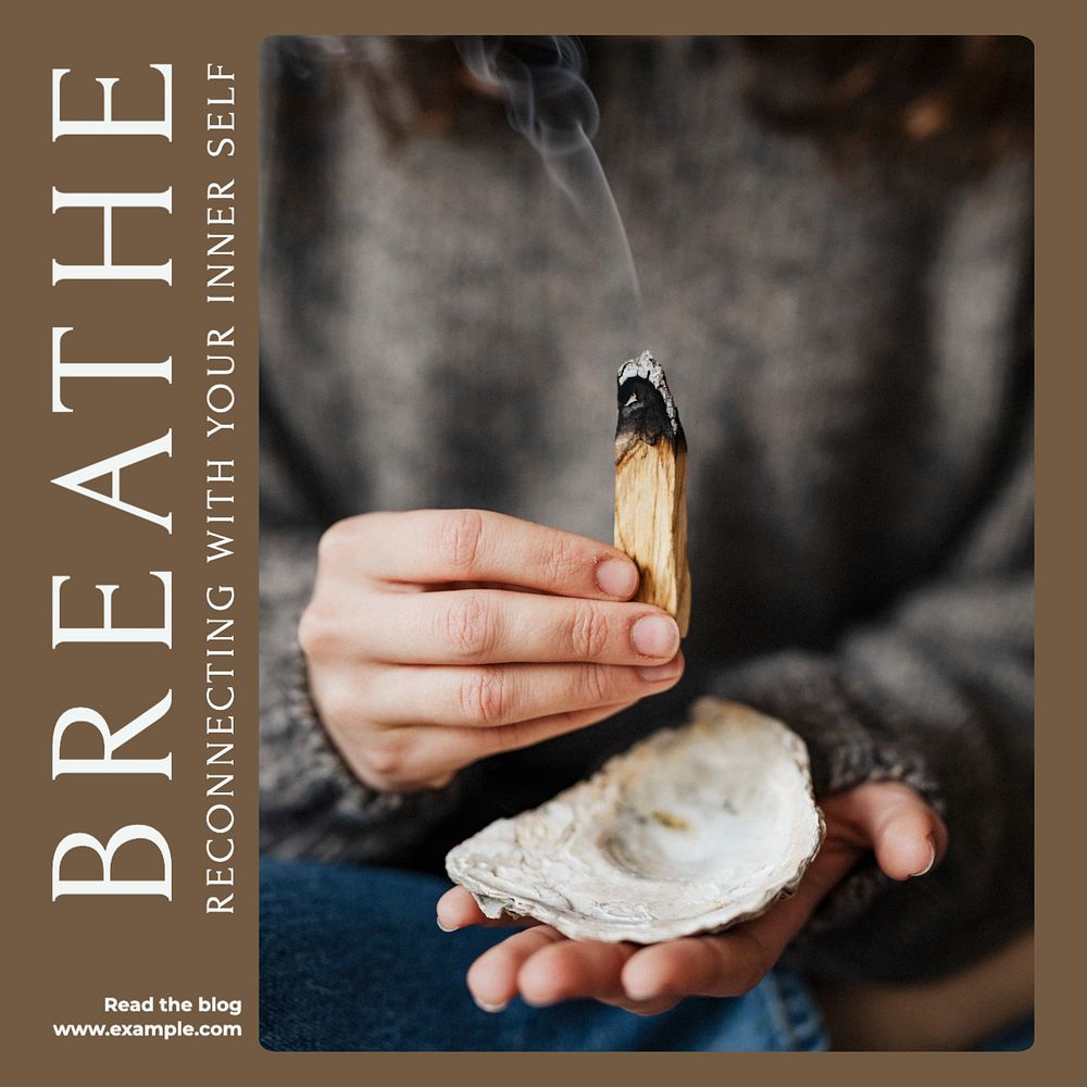 Breathe Instagram post template, editable text