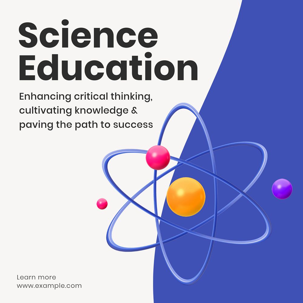 Science education Instagram post template, editable text