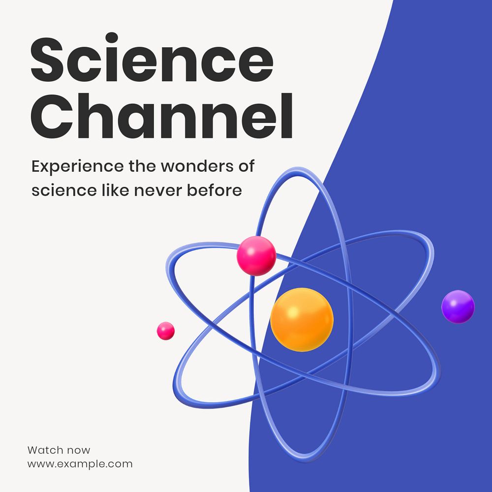 Science channel Instagram post template, editable text