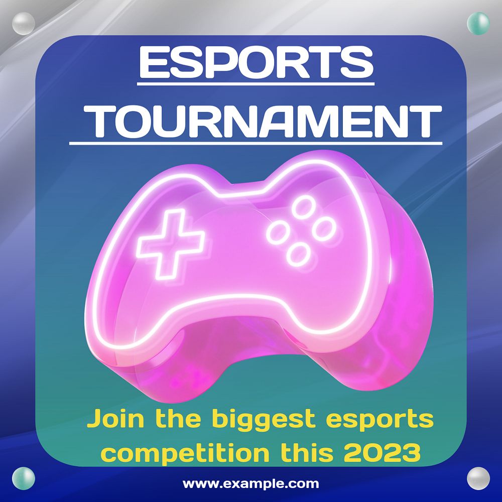 Esports Instagram post template, editable text
