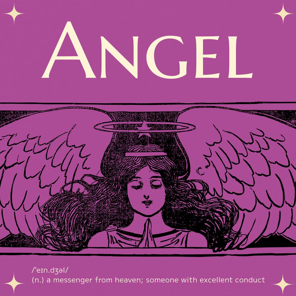 Angel Instagram post template, editable text