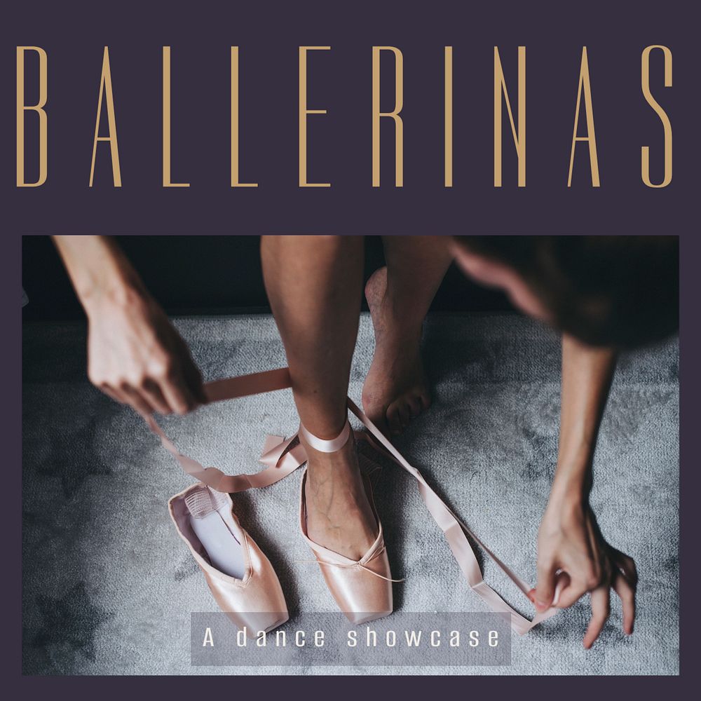 Ballerina Instagram post template, editable text