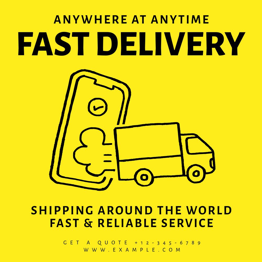 Fast delivery Instagram post template, editable text