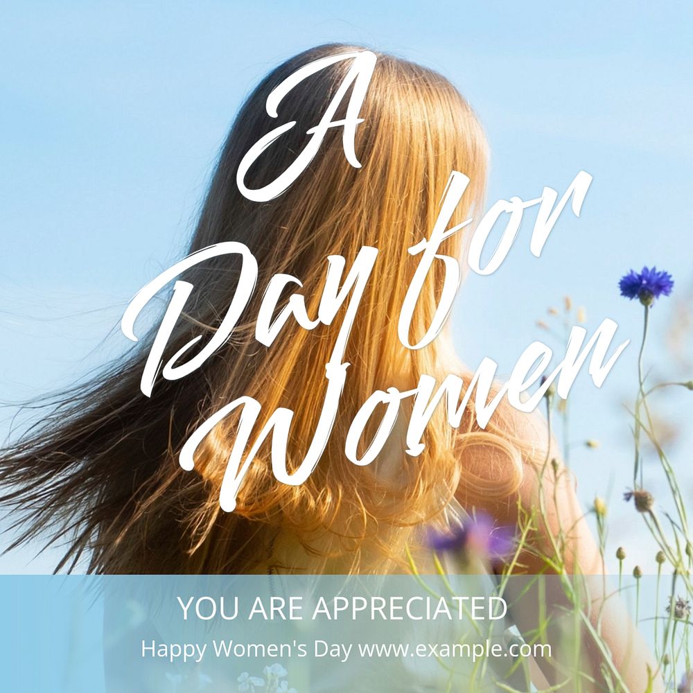 Happy women's day Instagram post template, editable text