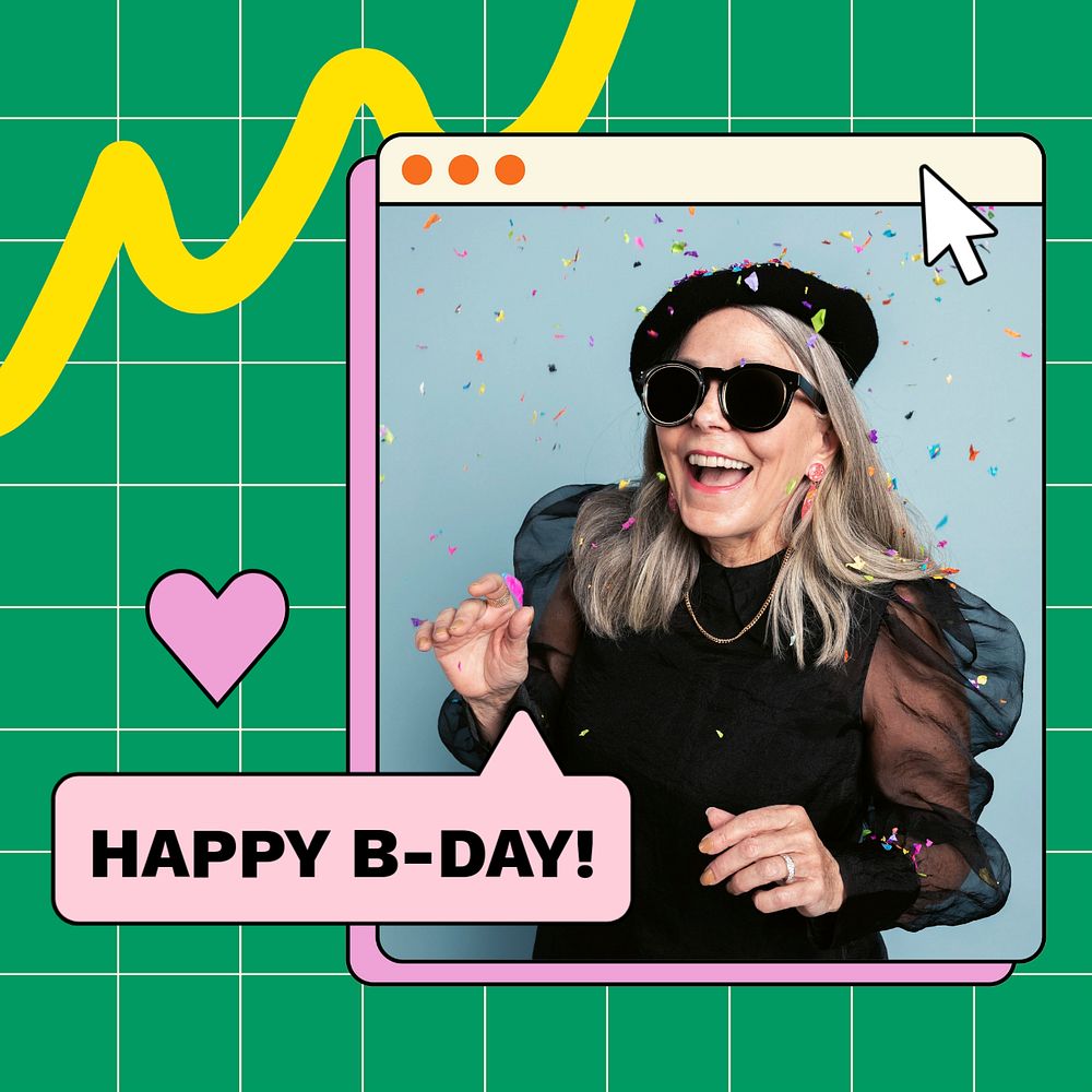 Birthday Instagram post template, editable text