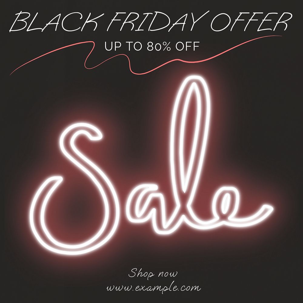 Black Friday offer Instagram post template, editable text