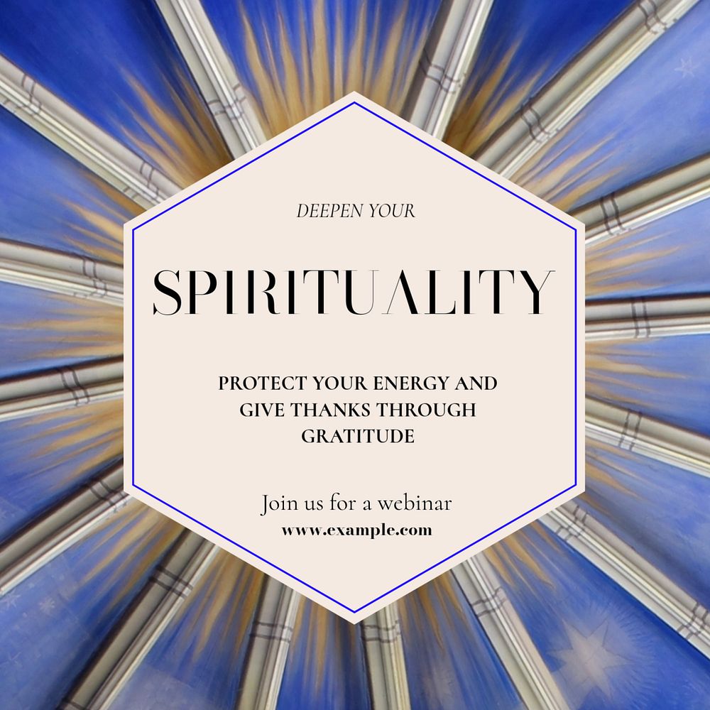 Deepen your spirituality Instagram post template, editable text