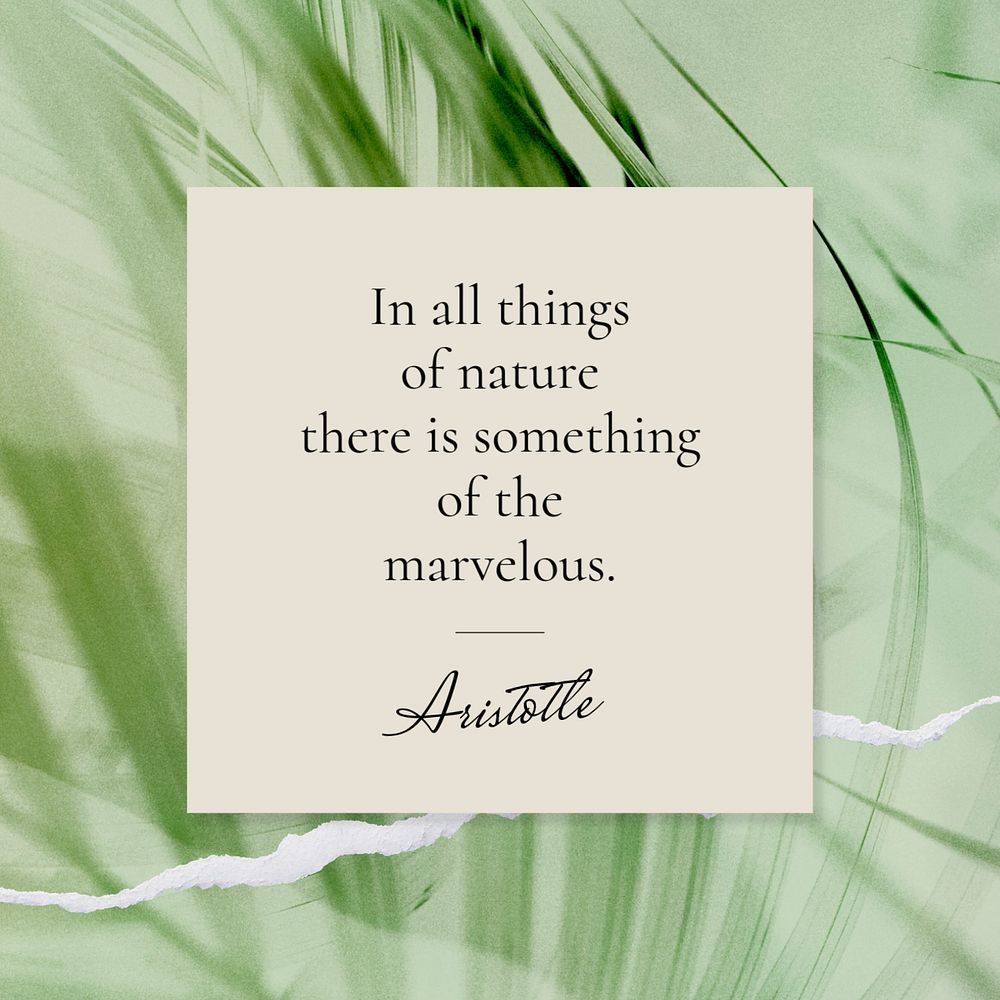 Things of nature quote Instagram post template, editable text