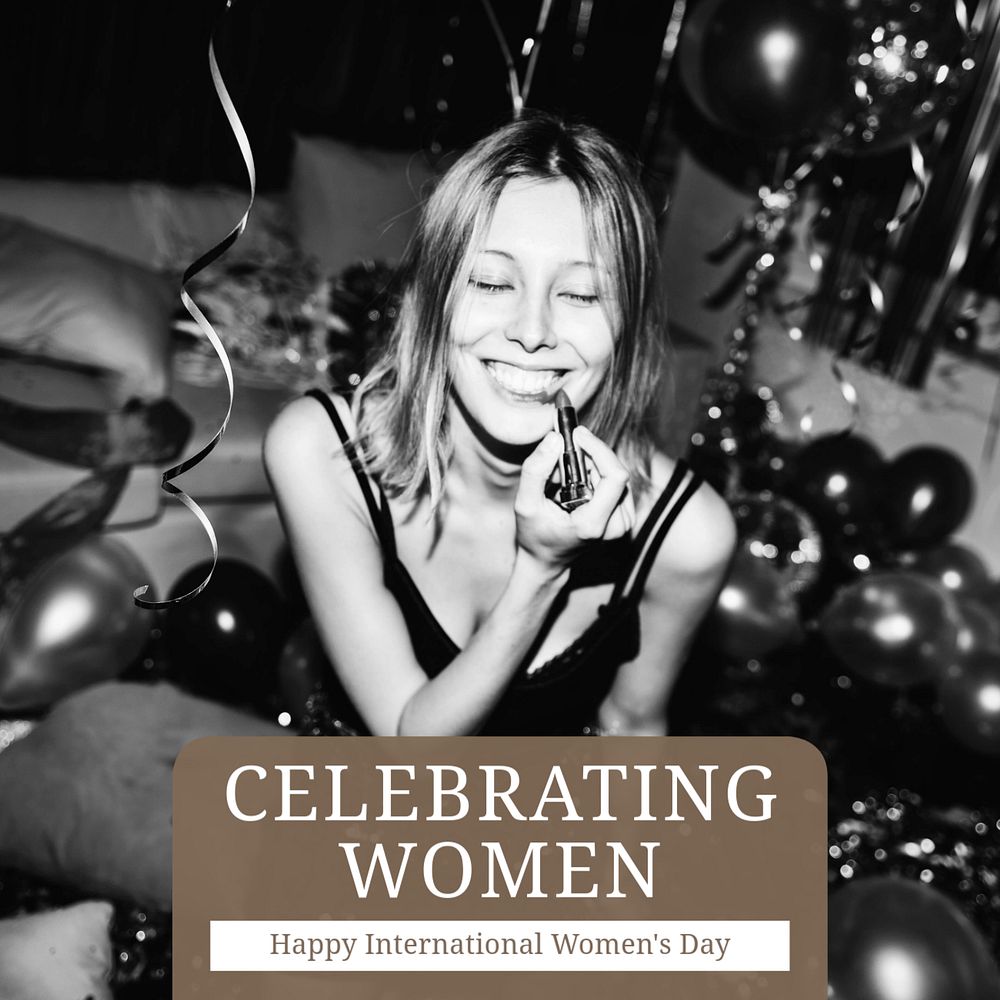 Celebrating women Instagram post template, editable text