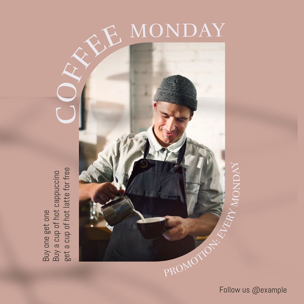 Coffee Monday Instagram post template, editable text