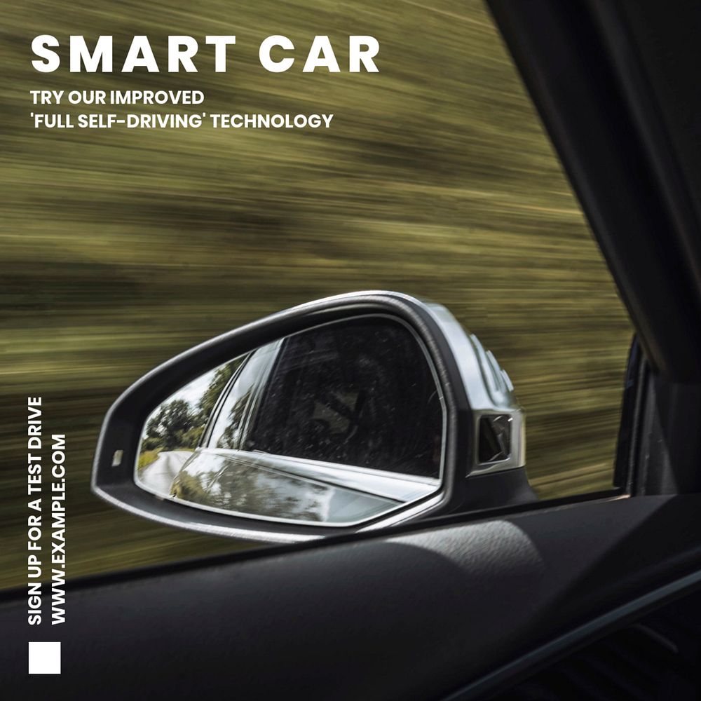 Smart car Instagram post template, editable text