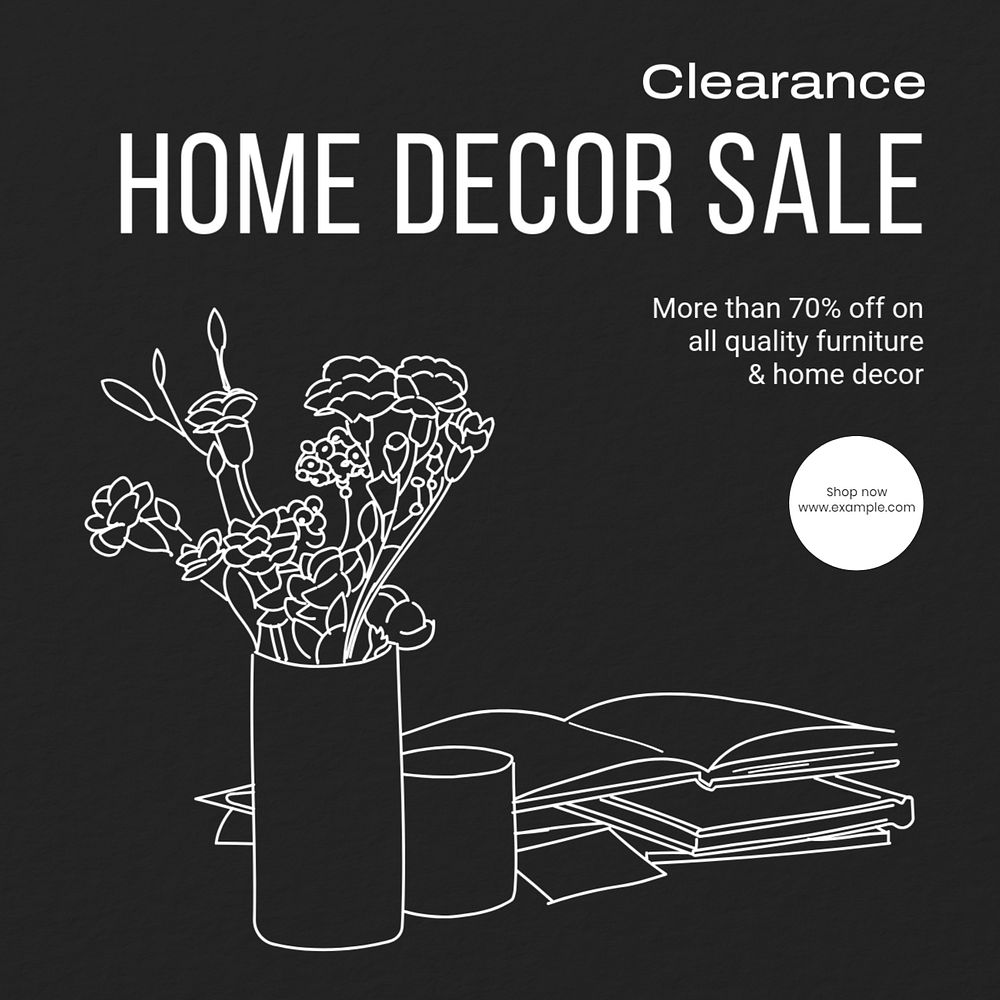 Home decor sale Instagram post template, editable text