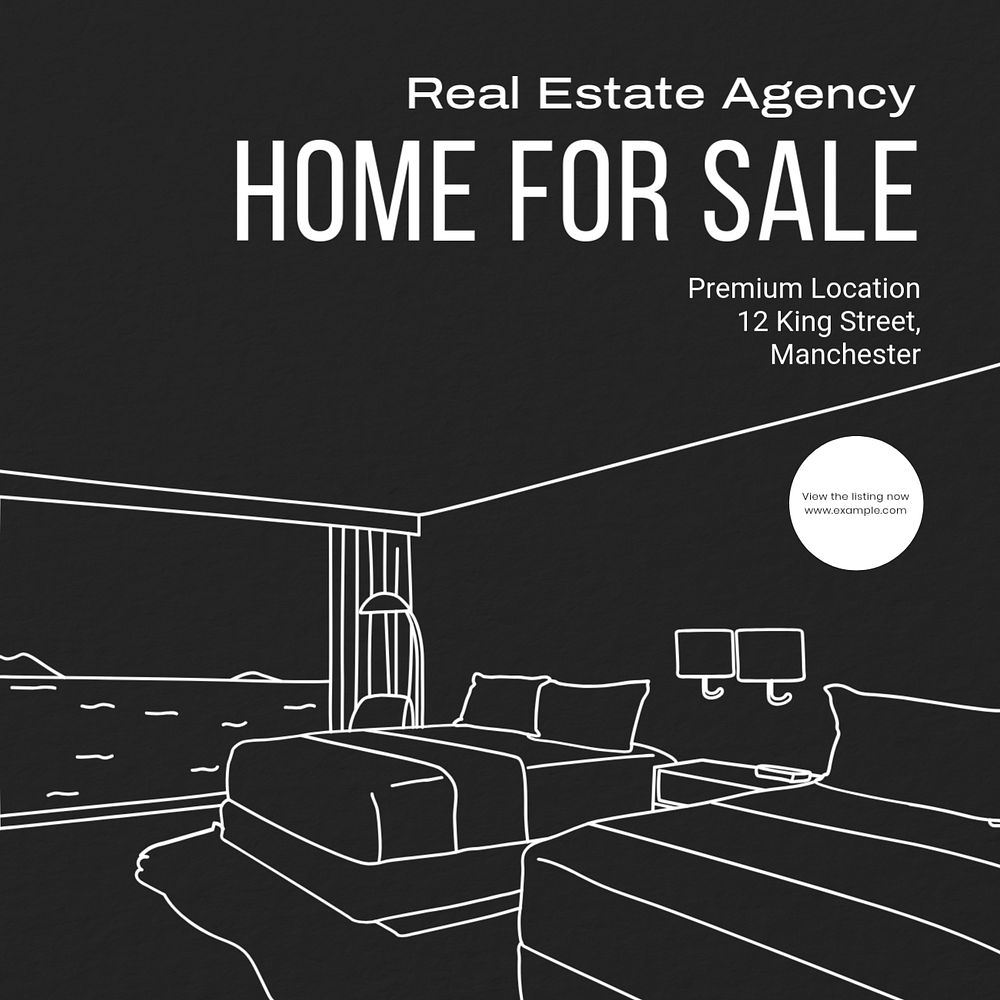 Home sale Instagram post template, editable text