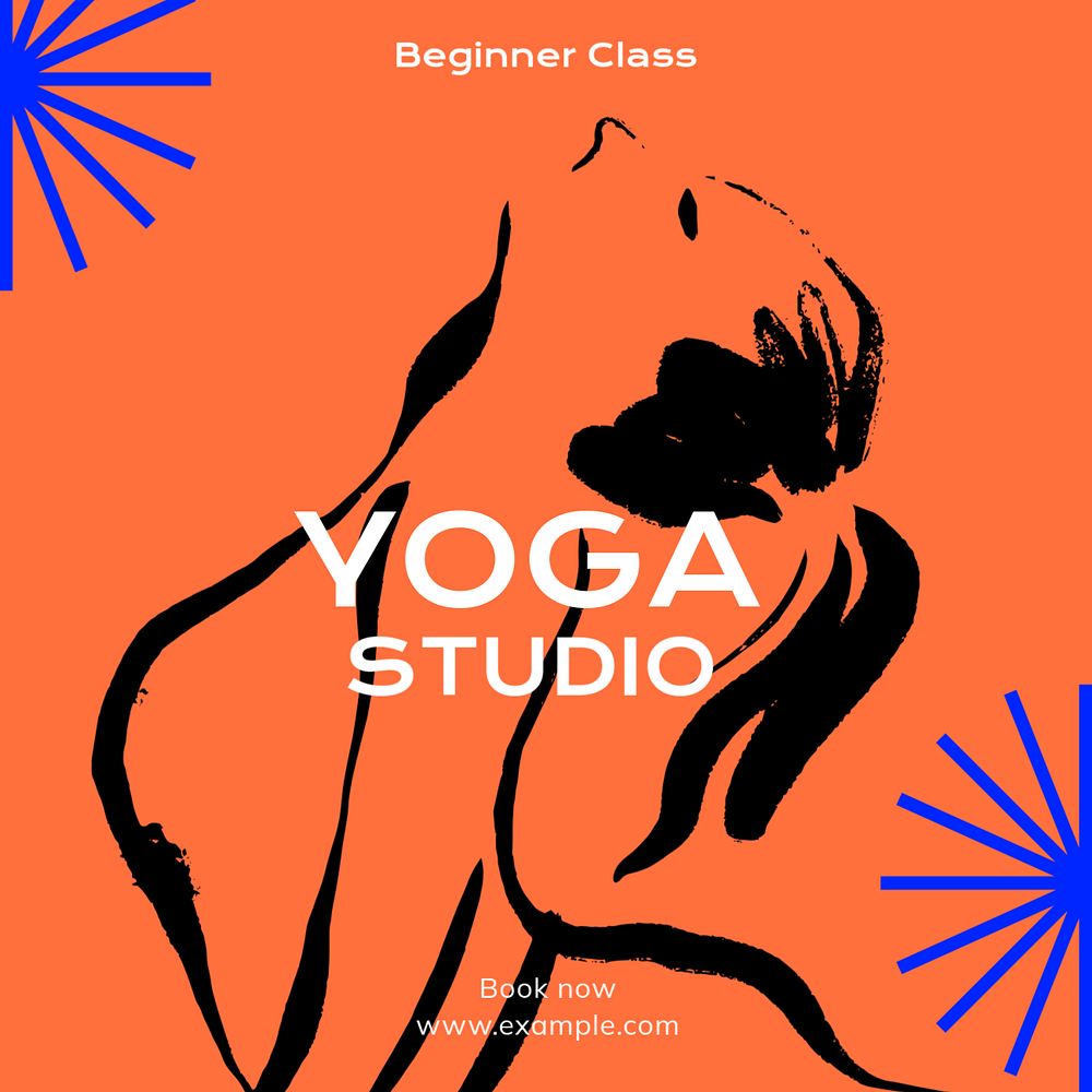 Yoga class advertisement Instagram post template, editable text