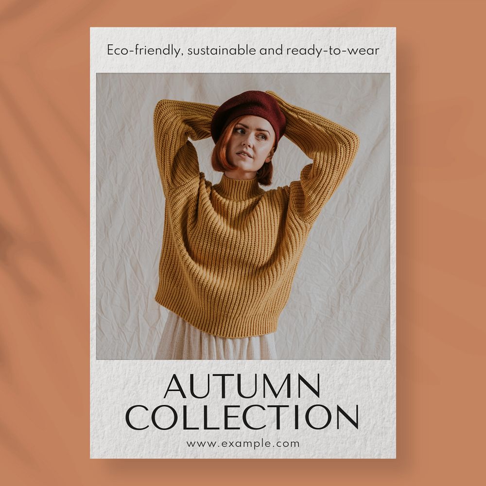 Autumn collection Instagram post template, editable text