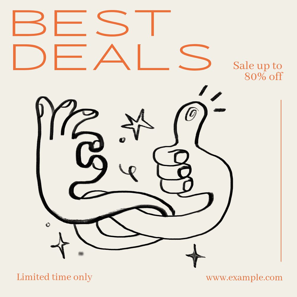 Best deals Instagram post template, editable text