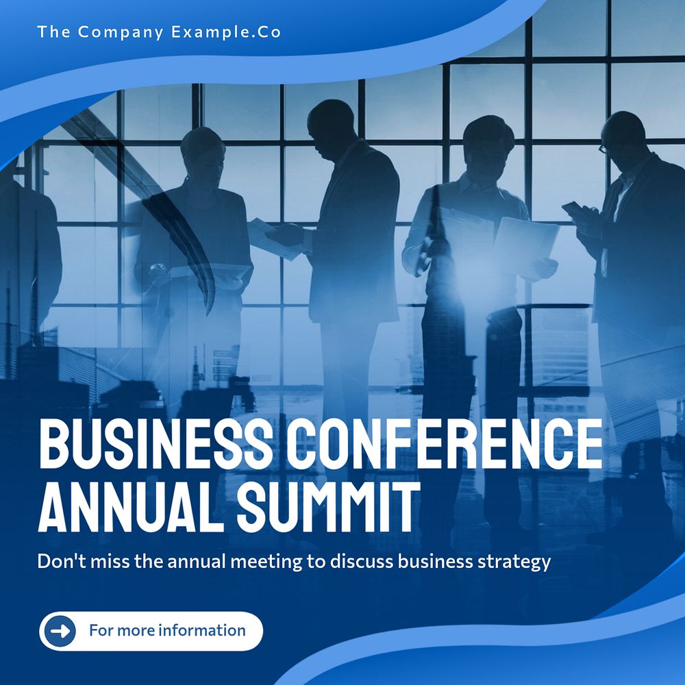 Business online conference Instagram post template, editable text