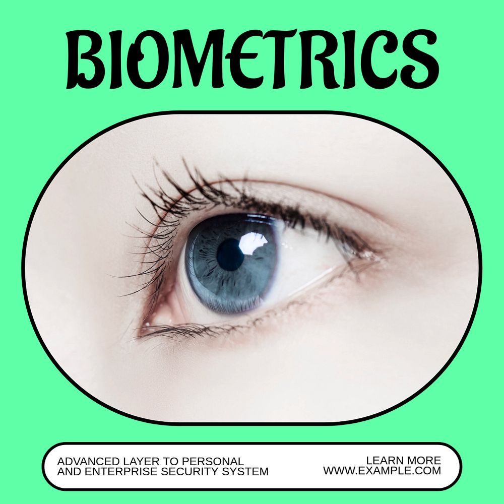 Biometrics Instagram post template, editable text