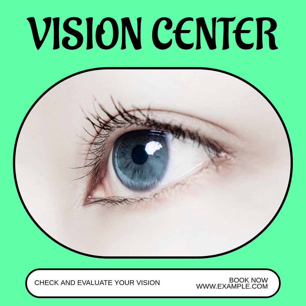 Vision center Instagram post template, editable text