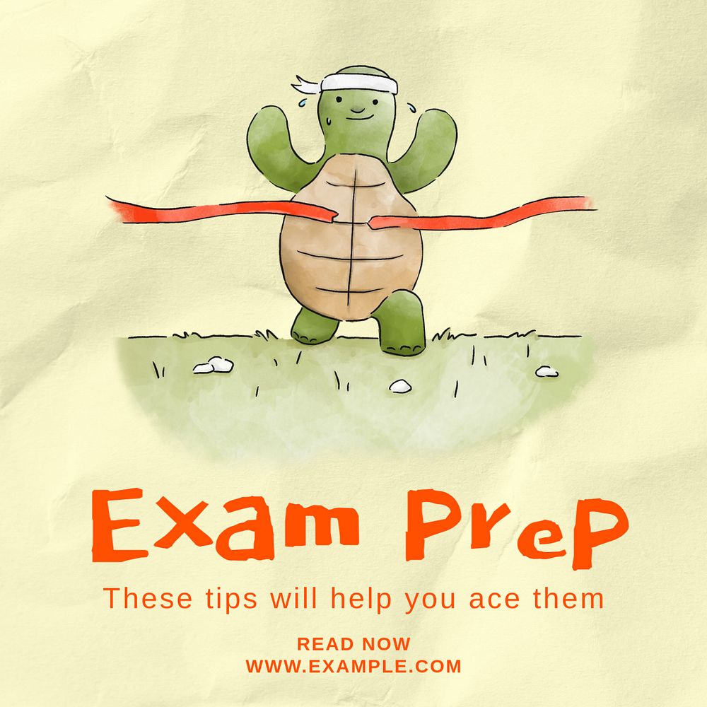 Exam preparation Instagram post template, editable text