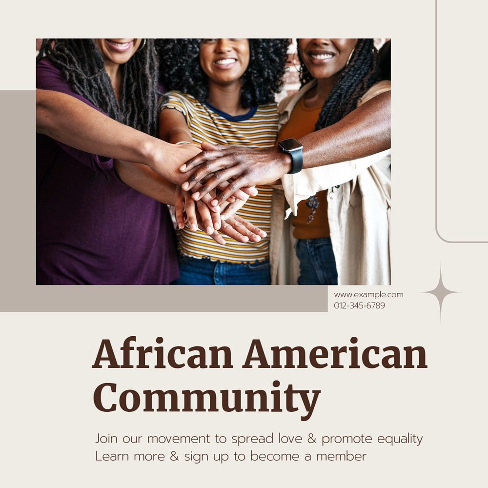 African American community Instagram post template, editable text