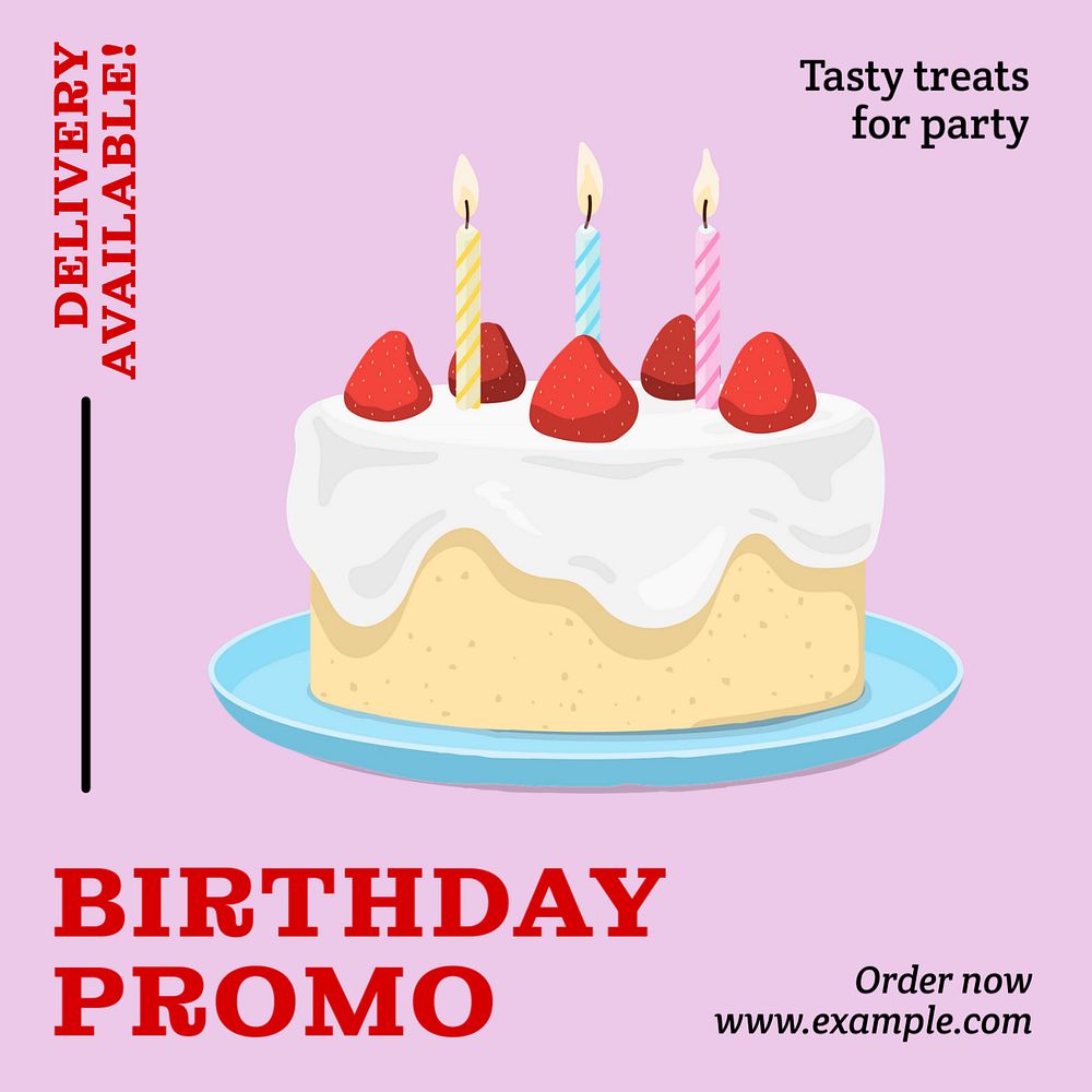 Birthday promo Instagram post template, editable text