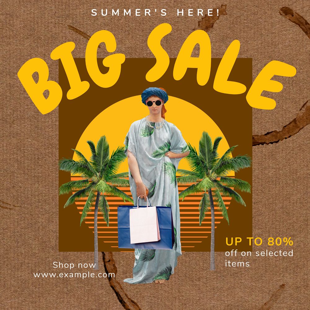 Big sale Instagram post template, editable text