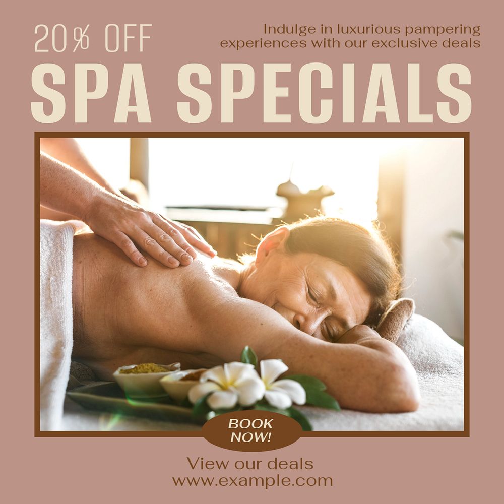 Spa deals Instagram post template, editable text