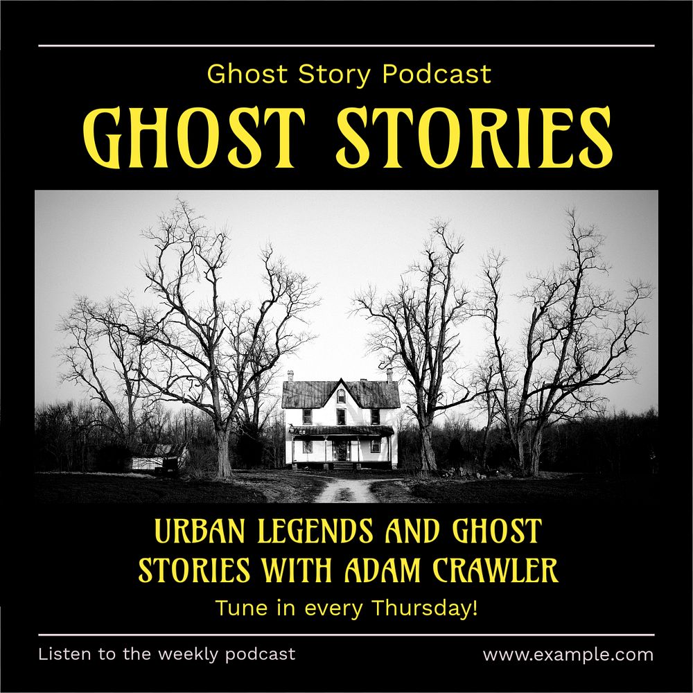 Ghost stories Instagram post template, editable text