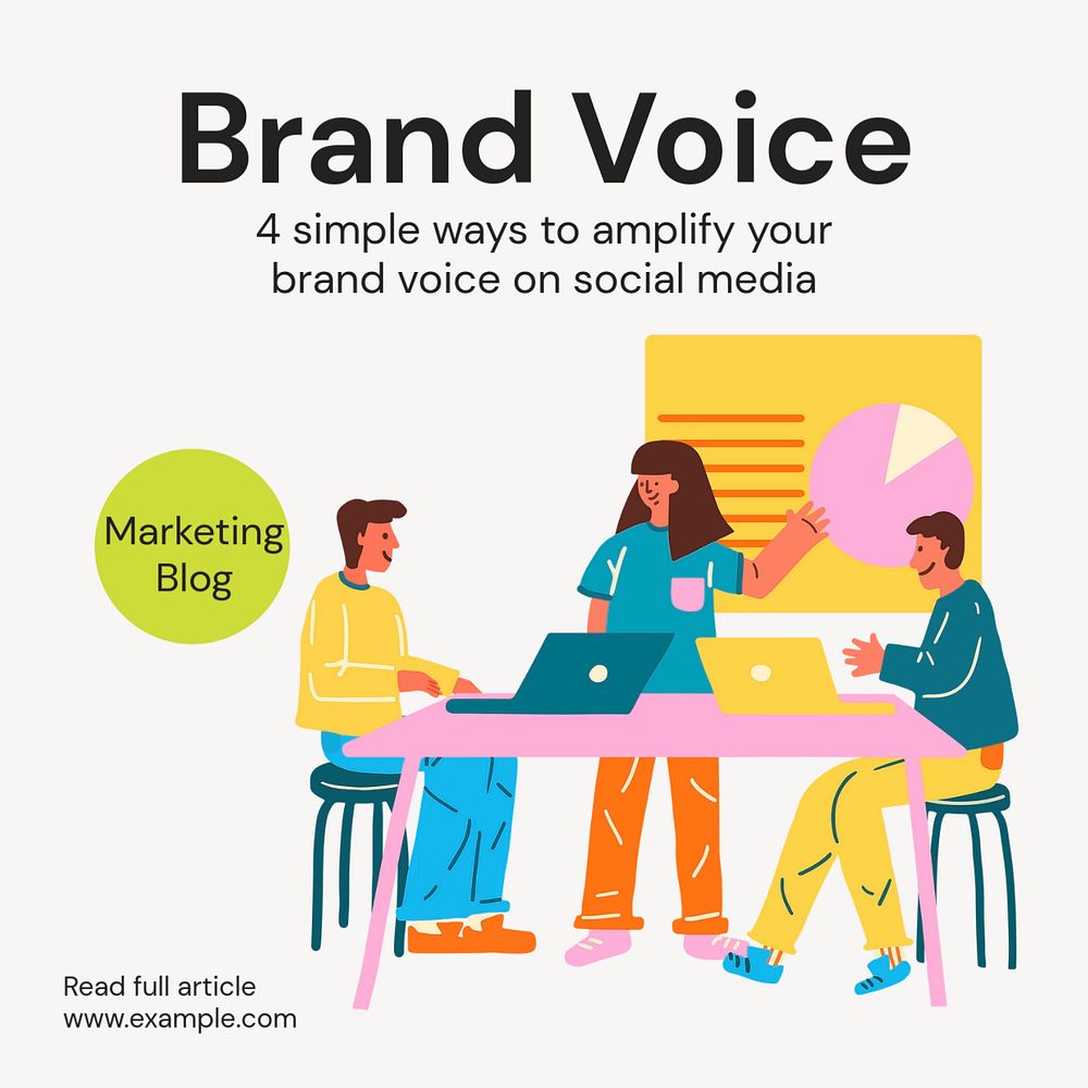 Brand voice Instagram post template, editable text