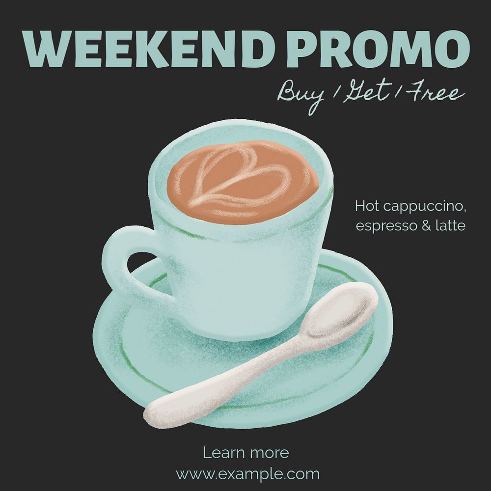 Weekend promotion Instagram post template, editable text