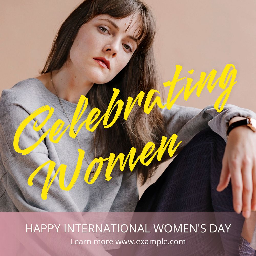 Celebrating women Instagram post template, editable text