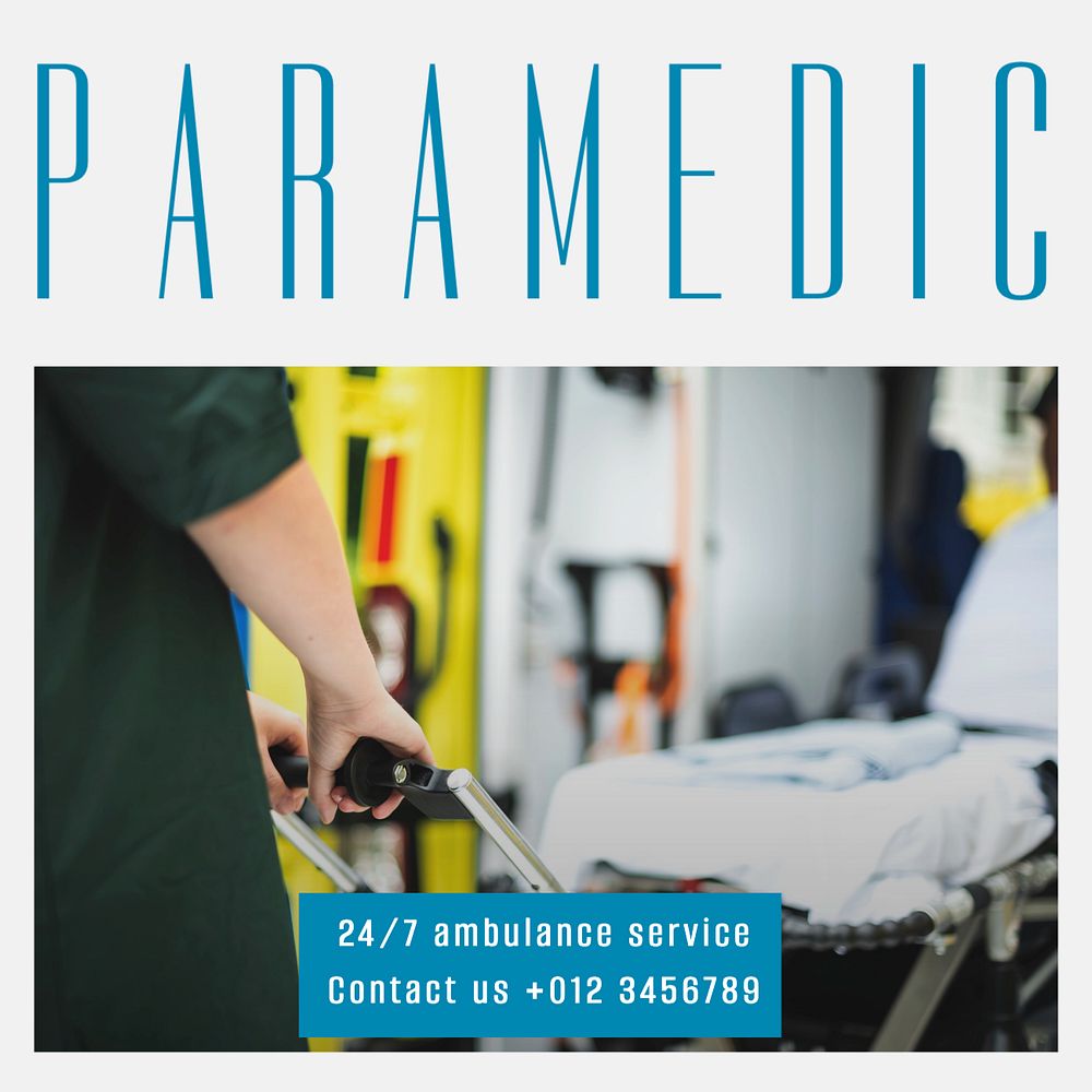 Paramedic Instagram post template, editable text