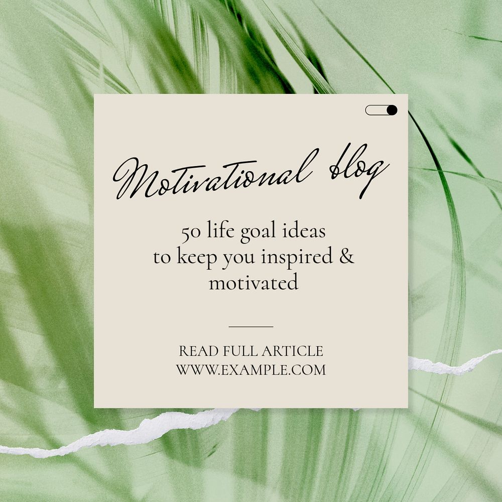 Motivational blog Instagram post template, editable text