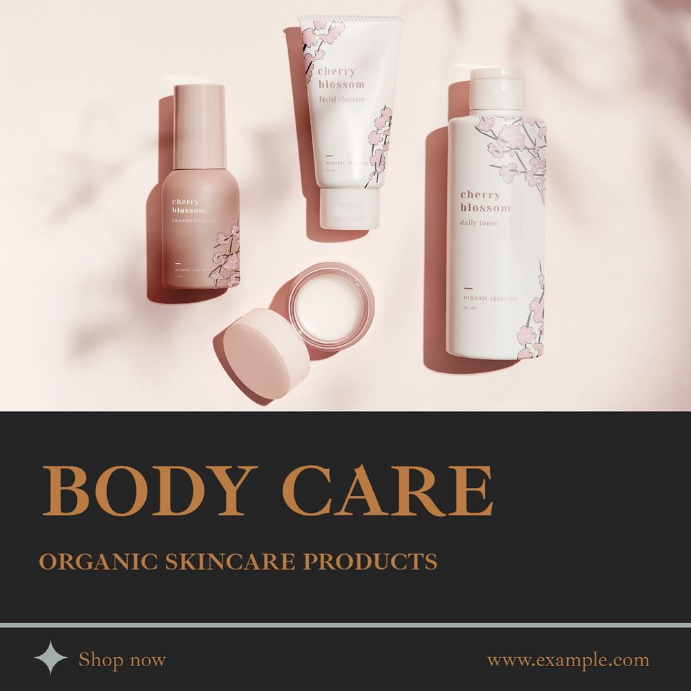 Body care Instagram post template, editable text