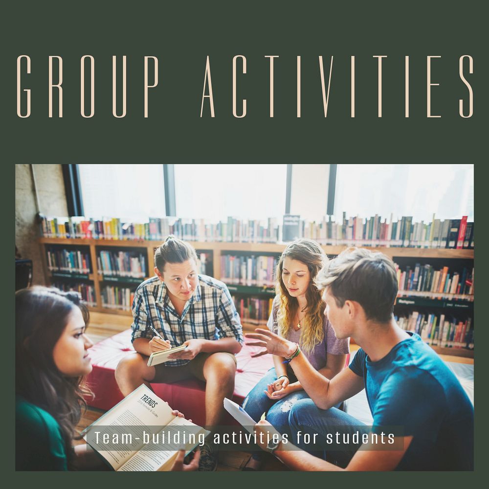 Group activities Instagram post template, editable text